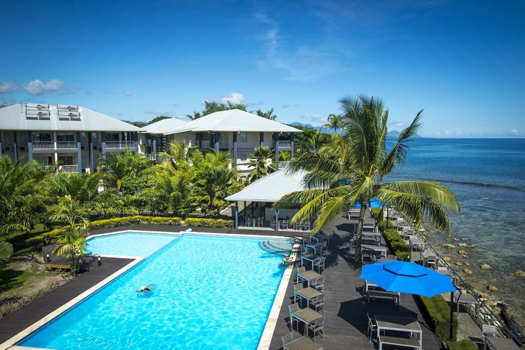 The pool and gardens at Heritage Park Hotel, Honiara