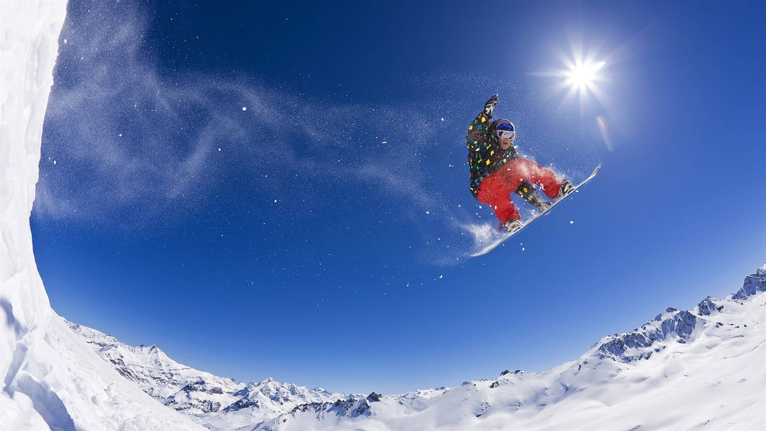 Snowboarding action shot
