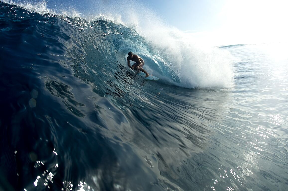 Surfing at Papatura Island Retreat